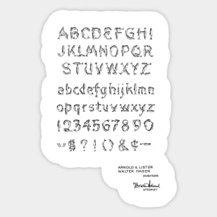 Fish Font of Type Vintage Patent Hand Drawing Sticker